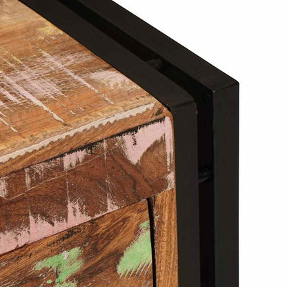 Skoställ Trä Skoskåp med hylla Brun 90 x 38 x 45 cm massivt återvunnet trä