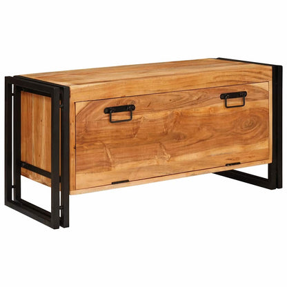 Skoställ Trä Skoskåp med hylla med dörr Brun 90 x 38 x 45 cm massivt akacia