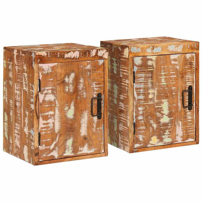 Sängbord 2 pcs Brun 35 x 33 x 48 cm Solid Återvunnet Trä