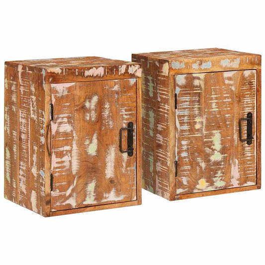 Sängbord 2 pcs Brun 35 x 33 x 48 cm Solid Återvunnet Trä