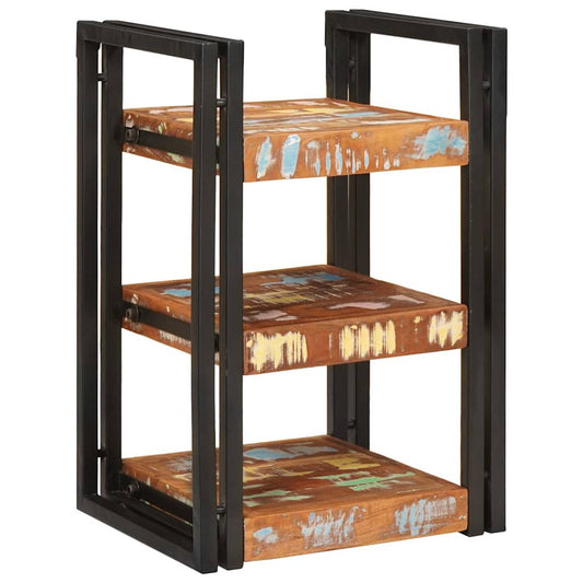 Sängbord 2 pcs Brun och svart Solid Återvunnet Trä
