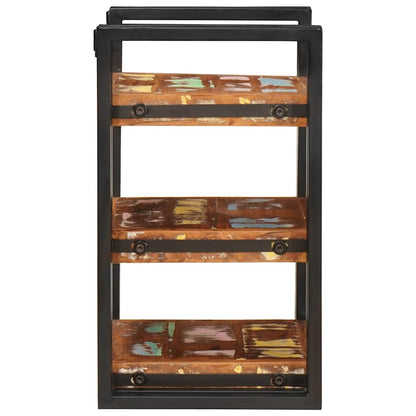 Sängbord 2 pcs Brun och svart Solid Återvunnet Trä