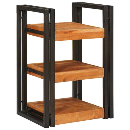 Sängbord 2 pcs Brun och svart Massivt Trä Akacia