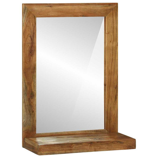Badrumsspegel med hylla Brun 50 x 22 x 70 cm Massivt Trä Akacia
