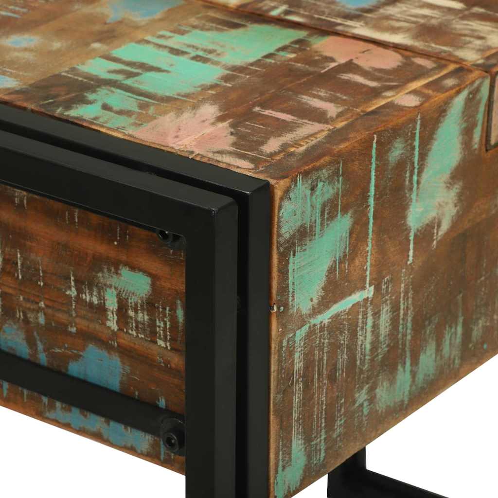 Sovrumsbordsbord Flerfärgsdesign Massivt återvunnet trä