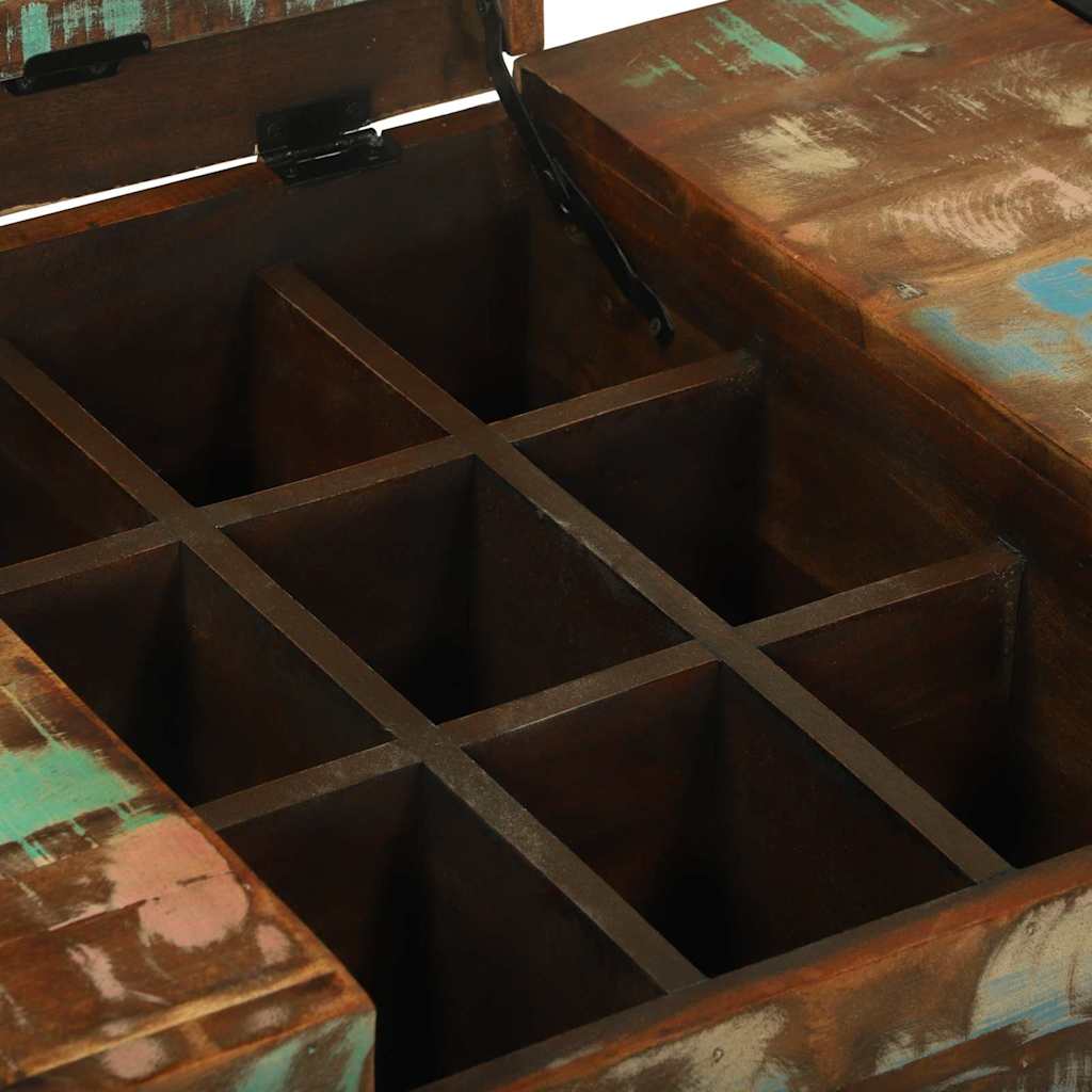 Sovrumsbordsbord Flerfärgsdesign Massivt återvunnet trä