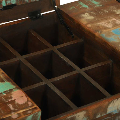 Sovrumsbordsbord Flerfärgsdesign Massivt återvunnet trä