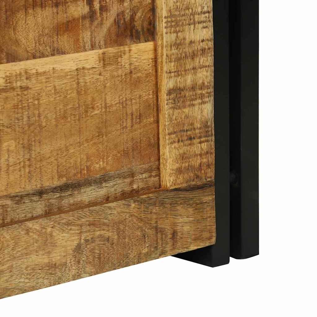 Förvaringsbänk Förvaringslåda Brun och Svart 40 x 40 x 40 cm massivt mangoträ
