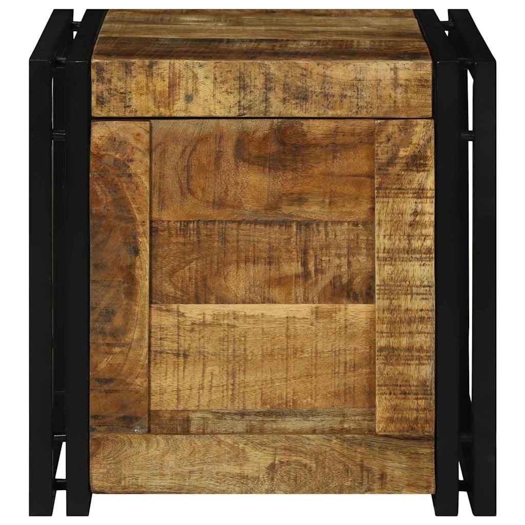 Förvaringsbänk Förvaringslåda Brun och Svart 40 x 40 x 40 cm massivt mangoträ