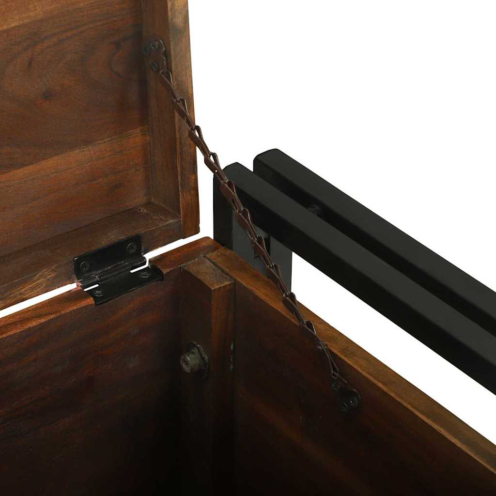 Förvaringsbänk Förvaringslåda Brun och Svart 40 x 40 x 40 cm Massivt akaciaträ