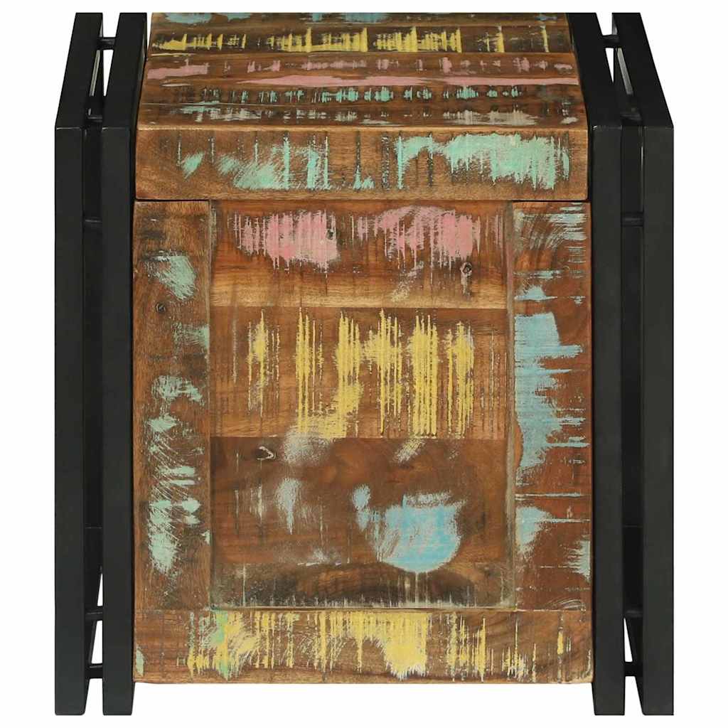 Förvaringsbänk Förvaringslåda Brun och Svart 40 x 40 x 40 cm Massivt akaciaträ