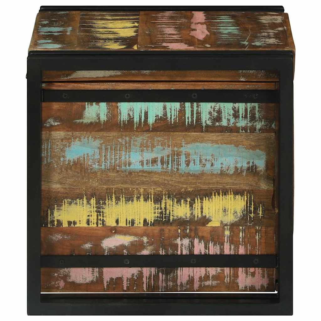 Förvaringsbänk Förvaringslåda Brun och Svart 40 x 40 x 40 cm Massivt akaciaträ