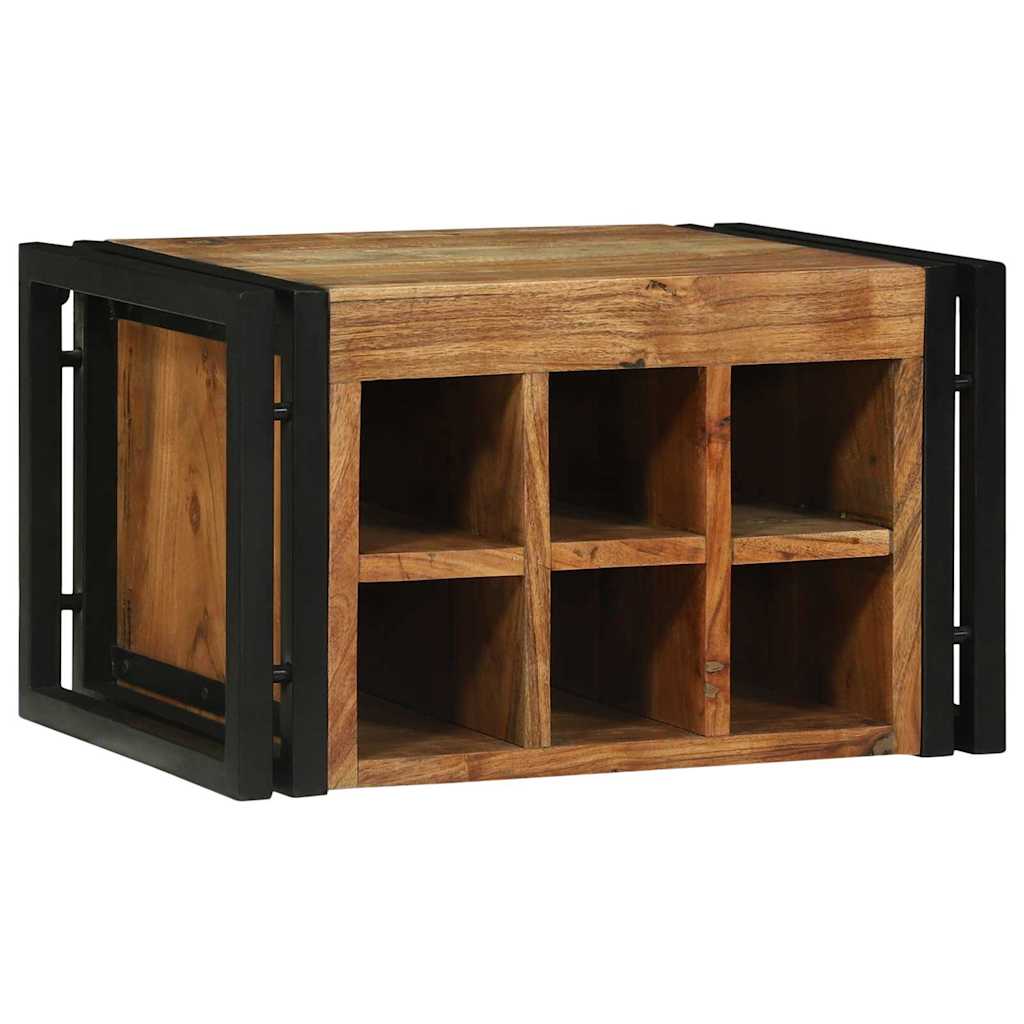 Vinställ Brun och svart 46 x 35 x 27.5 cm Massivt akaciaträ