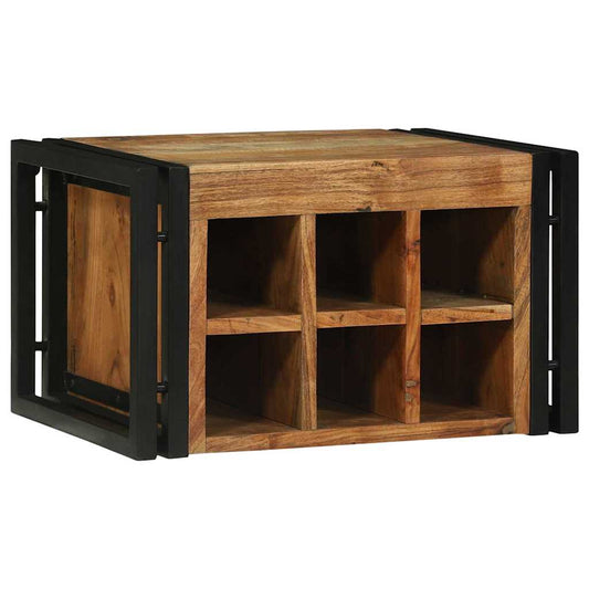 Vinställ Brun och svart 46 x 35 x 27.5 cm Massivt akaciaträ