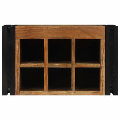Vinställ Brun och svart 46 x 35 x 27.5 cm Massivt akaciaträ