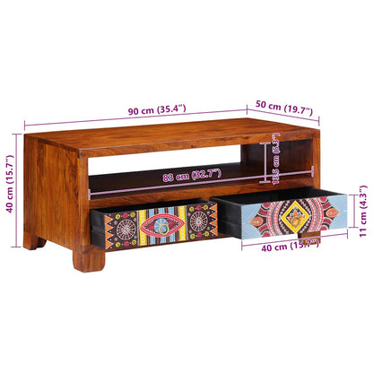 Soffbord Trä 90x50x40 cm massivt akaciaträ