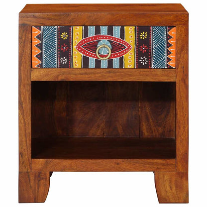 Sängbord 2 st 40x35x45 cm massivt trä akacia