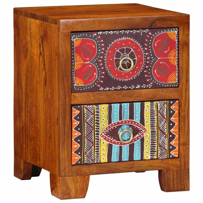 Sängbord 2 st 35x35x45 cm massivt trä akacia