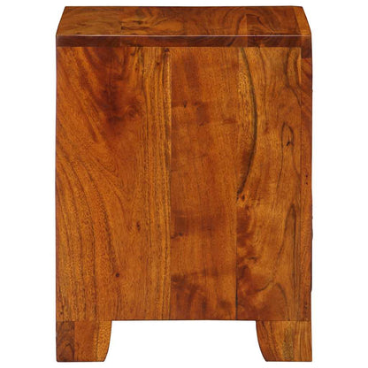 Sängbord 2 st 35x35x45 cm massivt trä akacia