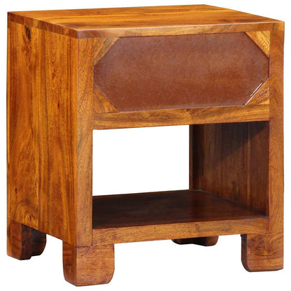 Sidobord Trä Flerfärgsdesign 40 x 35 x 45 cm massivt akacia