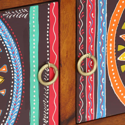 Skoskåp Flerfärgsdesign 90 x 35 x 40 cm Massivt akaciaträ