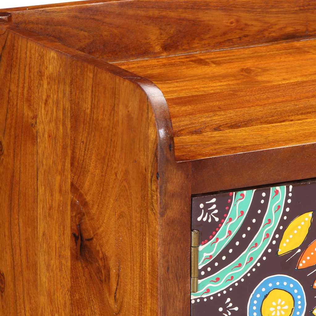 Skoskåp Flerfärgsdesign 90 x 35 x 40 cm Massivt akaciaträ