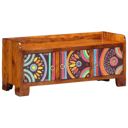 Skoskåp Flerfärgsdesign 90 x 35 x 40 cm Massivt akaciaträ