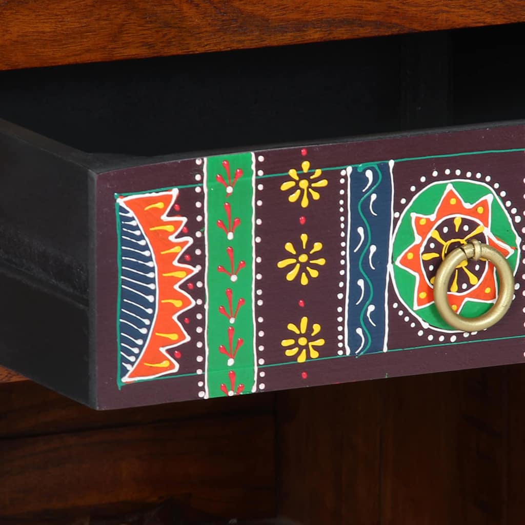 Telefonbänk med låda Brun 40 x 35 x 75 cm Massivt akaciaträ