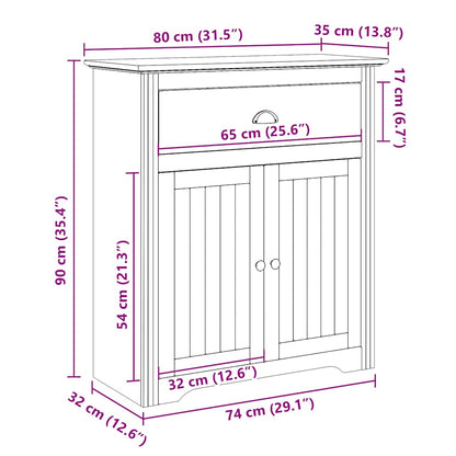 Hallmöbel Vit 80x35x90 cm