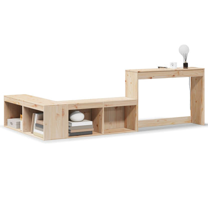 Sängbord Nattduksbord Trä Sängskåp med skrivbord 232x122x75 cm massiv furu
