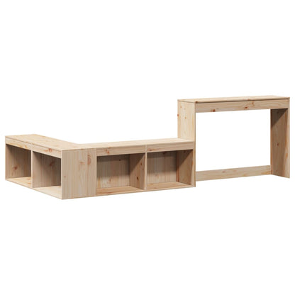 Sängbord Nattduksbord Trä Sängskåp med skrivbord 232x122x75 cm massiv furu
