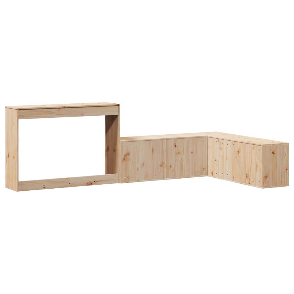 Sängbord Nattduksbord Trä Sängskåp med skrivbord 232x122x75 cm massiv furu