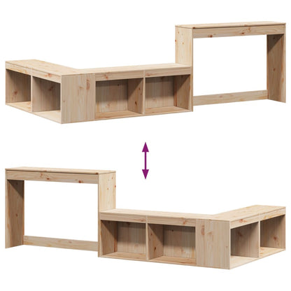 Sängbord Nattduksbord Trä Sängskåp med skrivbord 232x112x75 cm massiv furu