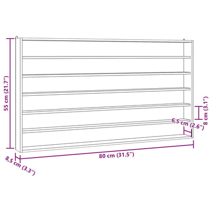 Vägghylla Trä Samlarmonter i Trä med 6 hyllplan 80x8,5x55 cm
