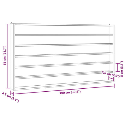 Vägghylla Trä Samlarmonter i Trä med 6 hyllplan 100x8,5x55 cm