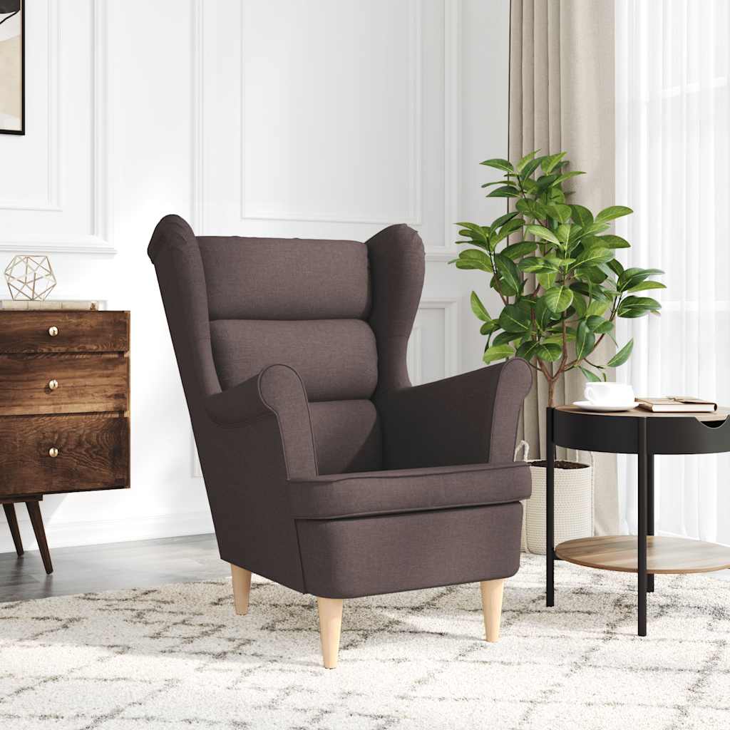 Fåtölj Brun Mörkbrun 74x84x100 cm tyg