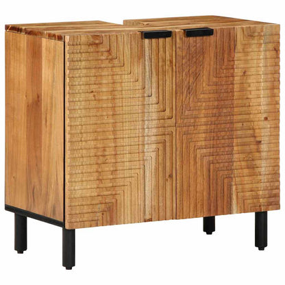 Badrumsmöbelset 2 pcs Brun 62 x 33 x 58 cm massivt akacia