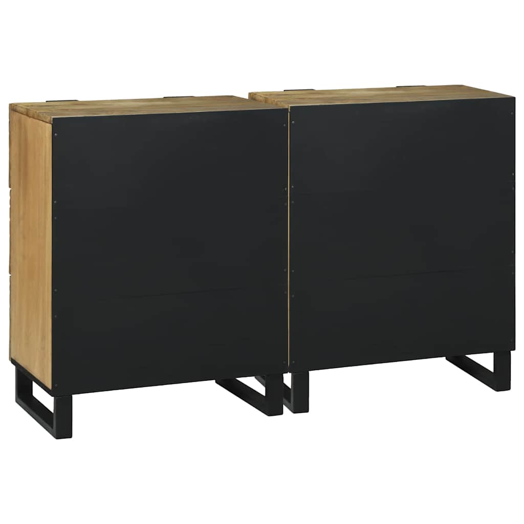 Skåp med låda 2 pcs Brun 60 x 33.5 x 75 cm massivt mangoträ