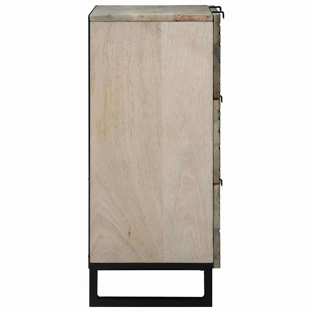 Skåp med låda 2 pcs Vit 60 x 33.5 x 75 cm massivt mangoträ