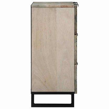 Skåp med låda 2 pcs Vit 60 x 33.5 x 75 cm massivt mangoträ