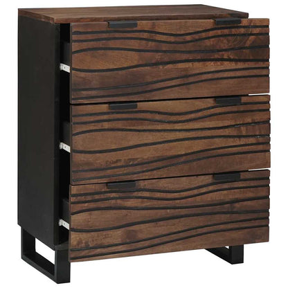 Skåp med låda 2 pcs Brun 60 x 33.5 x 75 cm massivt mangoträ