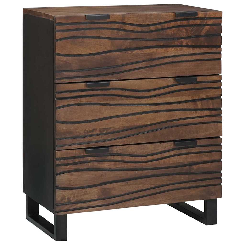 Skåp med låda 2 pcs Brun 60 x 33.5 x 75 cm massivt mangoträ