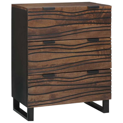 Skåp med låda 2 pcs Brun 60 x 33.5 x 75 cm massivt mangoträ