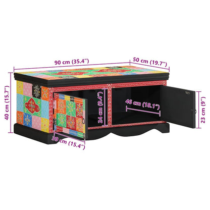 Soffbord Trä flerfärgat 90x50x40 cm massivt Trä mango