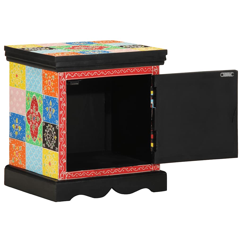 Sängbord flerfärgat 40x35x45 cm massivt trä mango