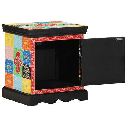 Sängbord flerfärgat 40x35x45 cm massivt trä mango
