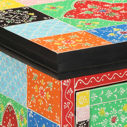Sängbord flerfärgat 40x35x45 cm massivt trä mango