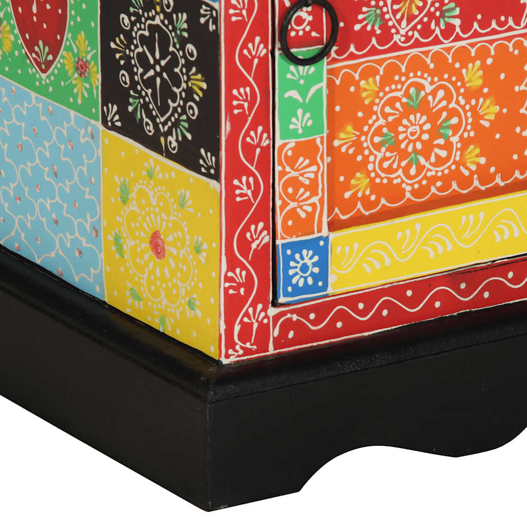 Sängbord flerfärgat 40x35x45 cm massivt trä mango