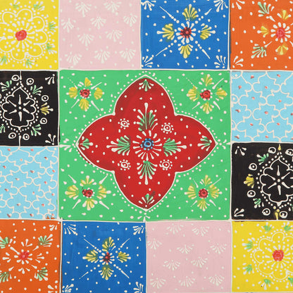 Sängbord flerfärgat 40x35x45 cm massivt trä mango