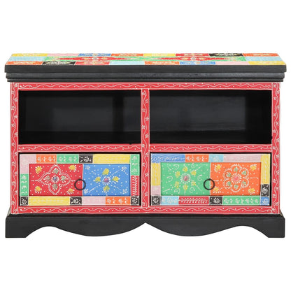 TV-skåp Flerfärgsdesign 80 x 35 x 50 cm Massivt Mangoträ